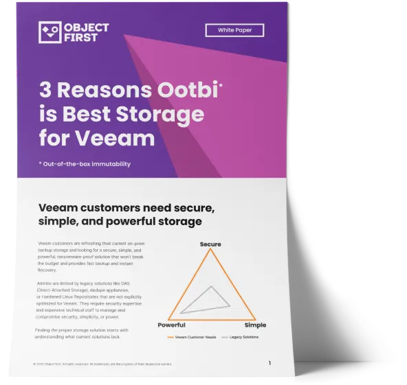 A brief description of the benefits of a secure, simple and powerful data warehouse for Veeam users.