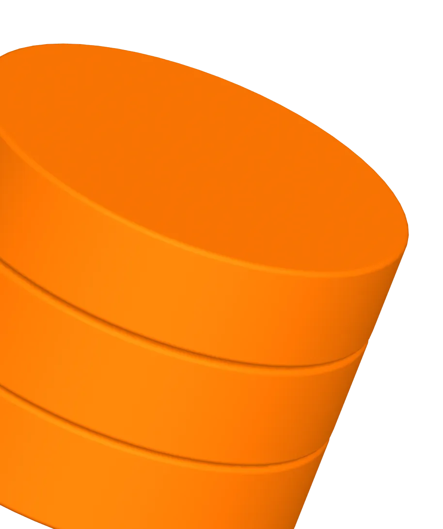 three orange disks on top of each other