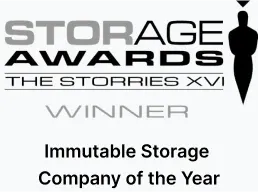 Logotipo de la empresa de almacenamiento inmutable ganadora de los Storage Awards del año