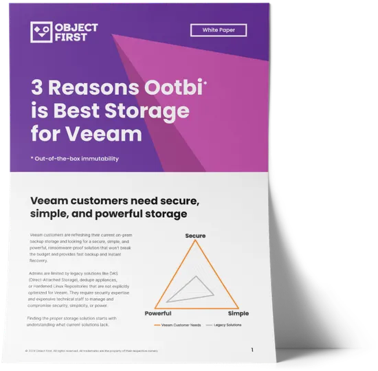 A brief description of the benefits of a secure, simple and powerful data warehouse for Veeam users.