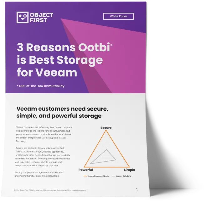 A brief description of the benefits of a secure, simple and powerful data warehouse for Veeam users.