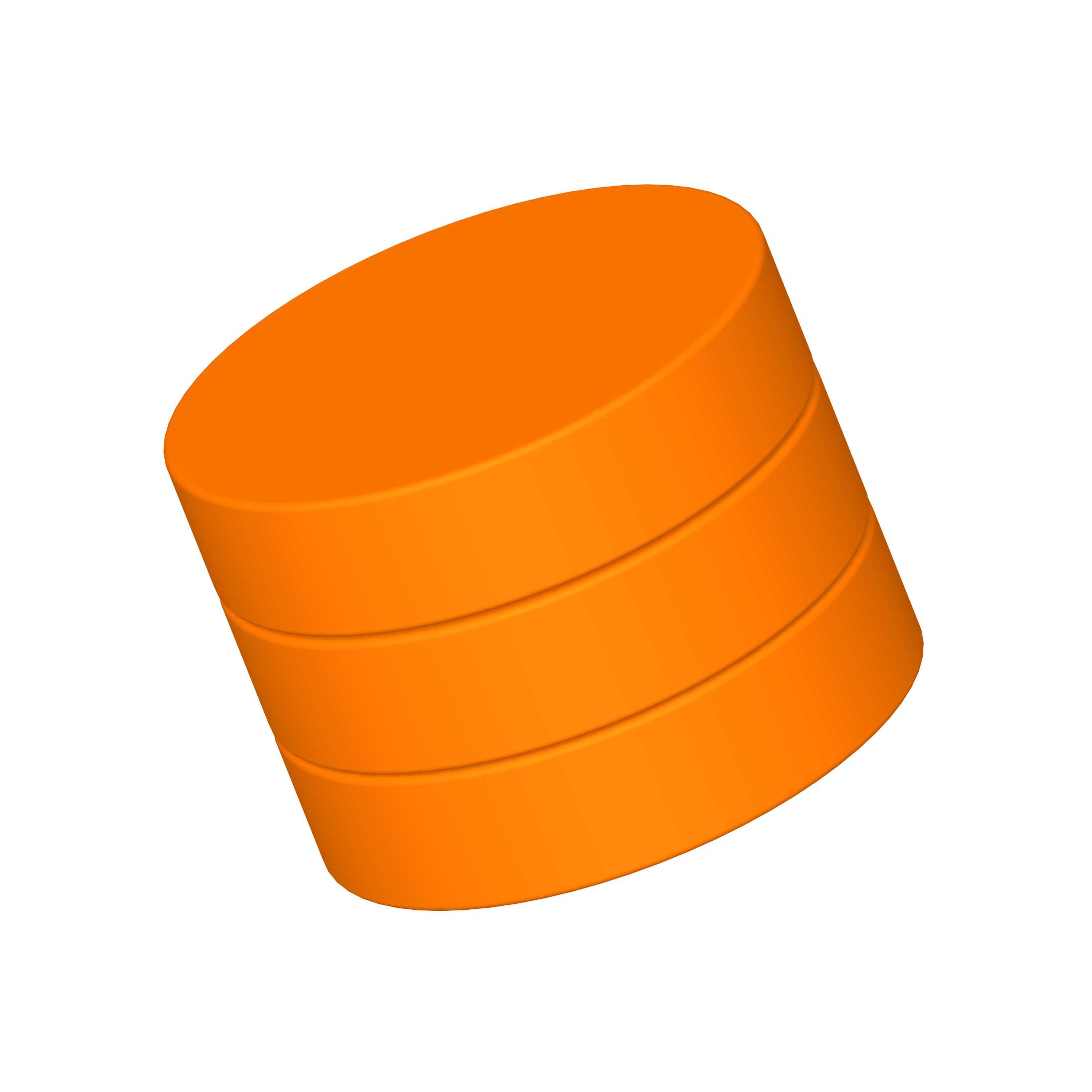 three orange disks on top of each other