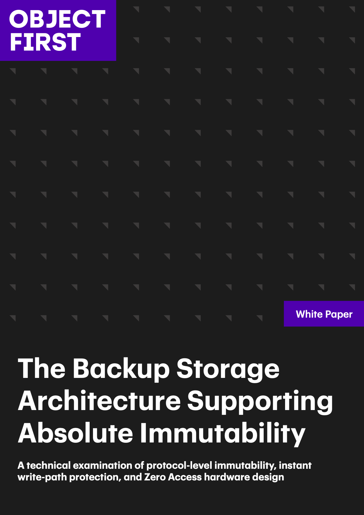 The Backup Storage Architecture Supporting Absolute Immutability, page 1
