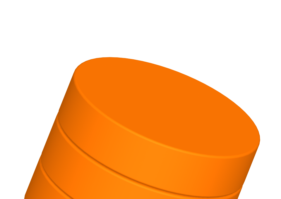 three orange disks on top of each other