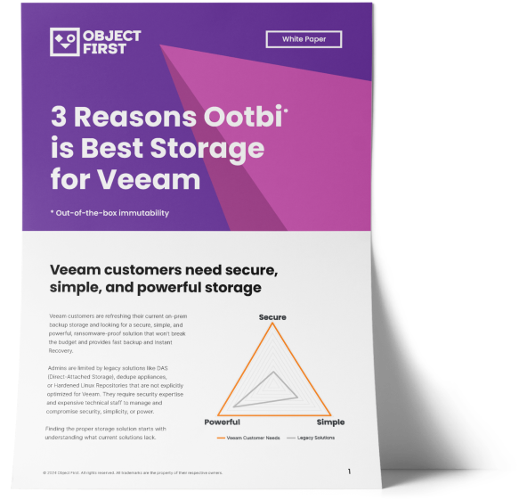 A brief description of the benefits of a secure, simple and powerful data warehouse for Veeam users.
